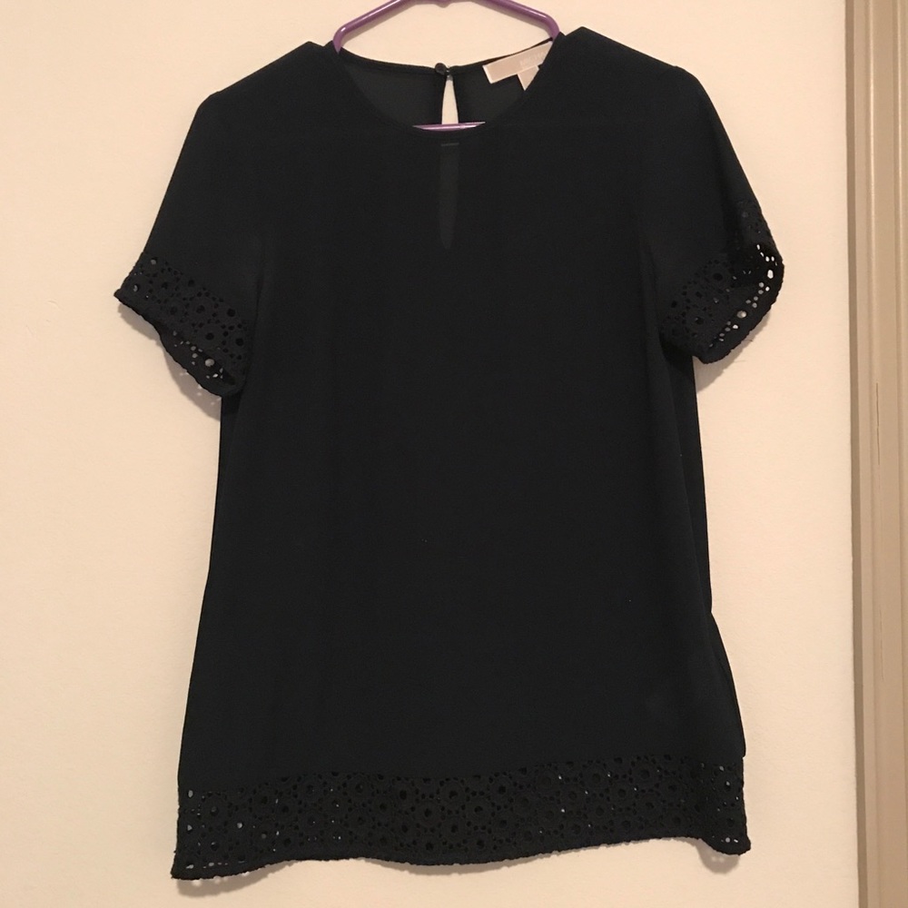 Michael Kors navy top with eyelet detailing